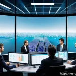 Home 18 무역 전문가가 읽어야 할 필독서 목록 - A detailed, professional office scene showing a diverse group of international businesspeople analyz...